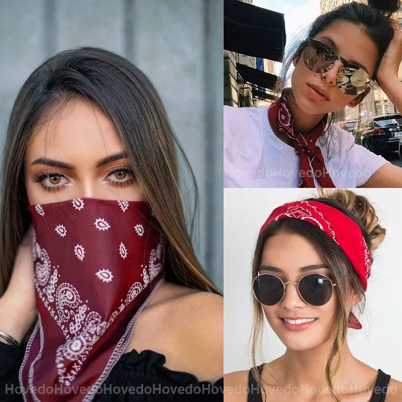 البوليستر القطن الكاجو زهرة الهيب هوب bandanas للنساء جيب مربع الرأس وشاح الرقبة معصم المنديل الرجال