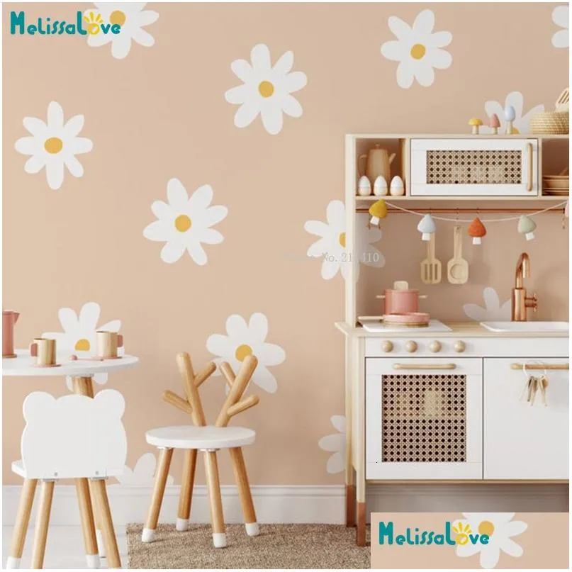 Stickers muraux Stickers muraux bricolage belle marguerite décalcomanies enfants filles chambre pépinière décor amovible fleur délicate et belle Yt6703 230829 Dhgx3