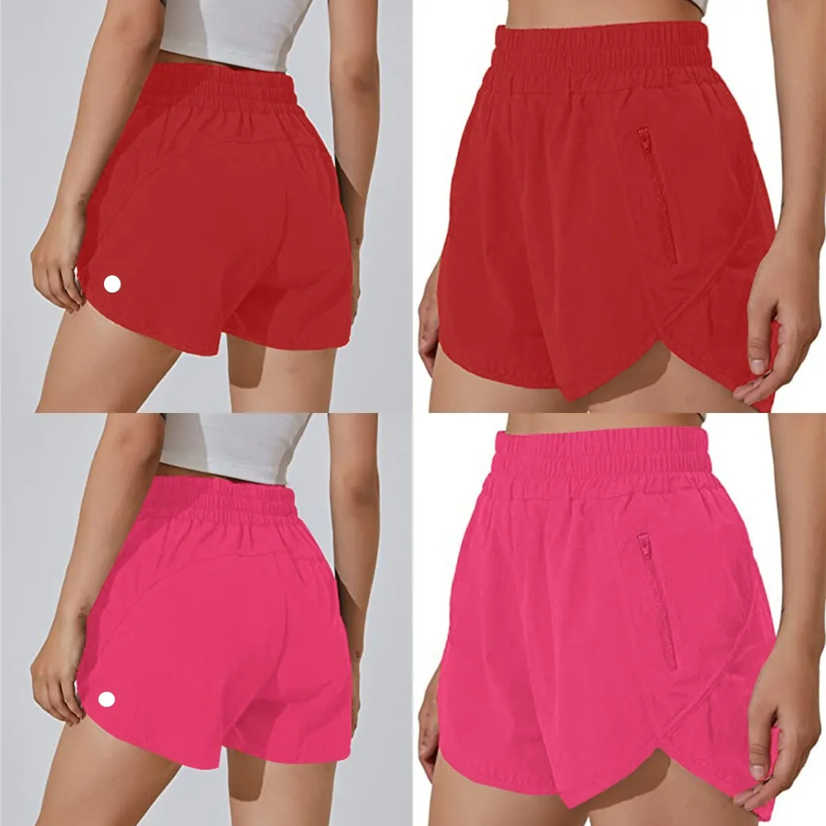 LU-764 Femmes Yoga Tenues lululemomly Courir avec Poche À Fermeture Éclair lululy Gym Dames Vêtements De Sport Décontractés Fiess Short de Survêtement