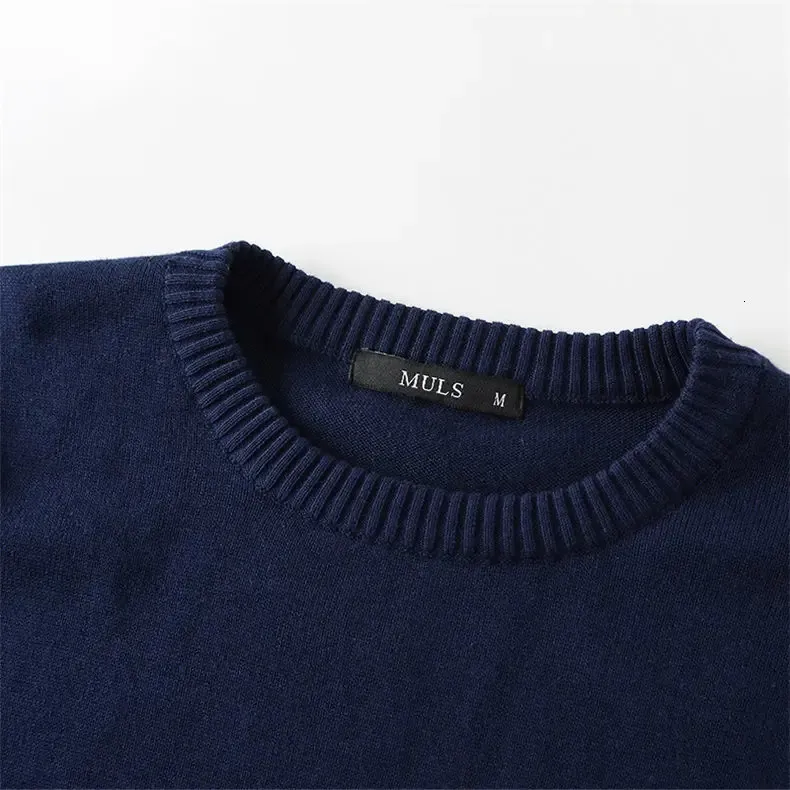 2018 Autumn 5XL O Neck Pullovers Men Sweater MuLS Brand 100% Cotton knitted Sweater Jumpers Male Knitwear Spring Winter New Navy-04