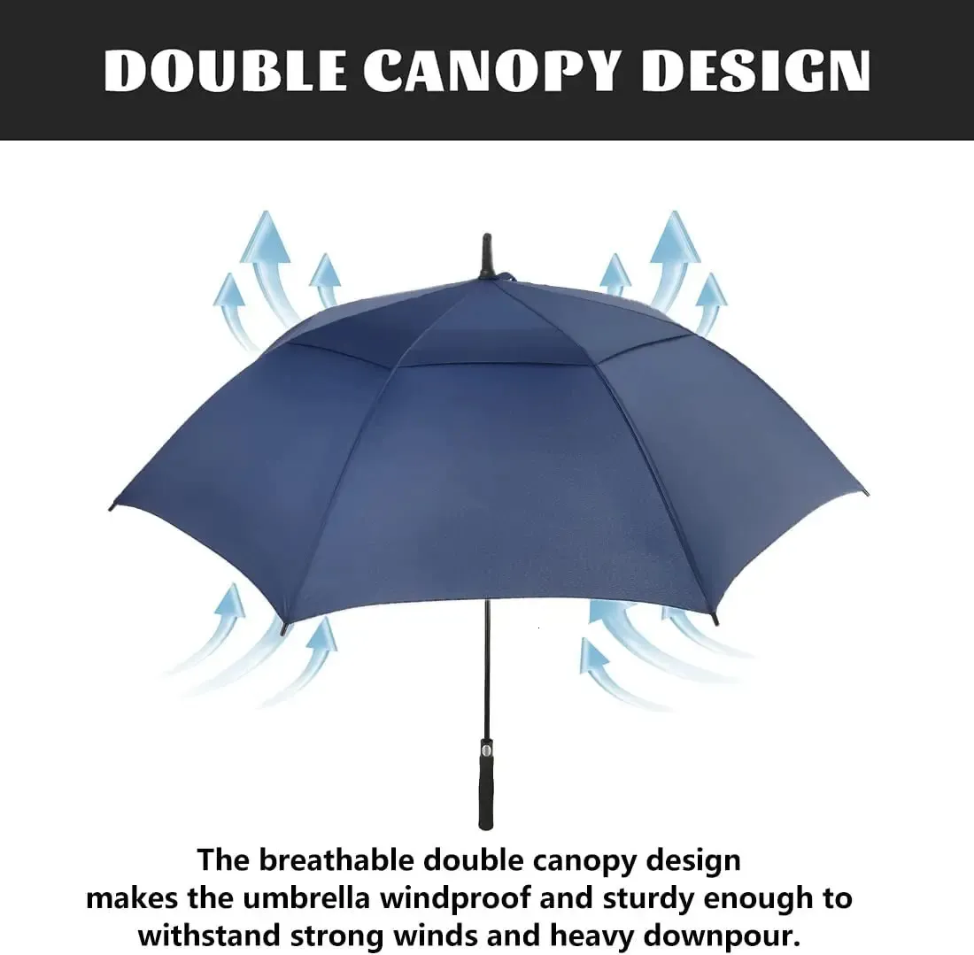 Automatic Golf Umbrella 62 Inch Large Oversized Double Vented