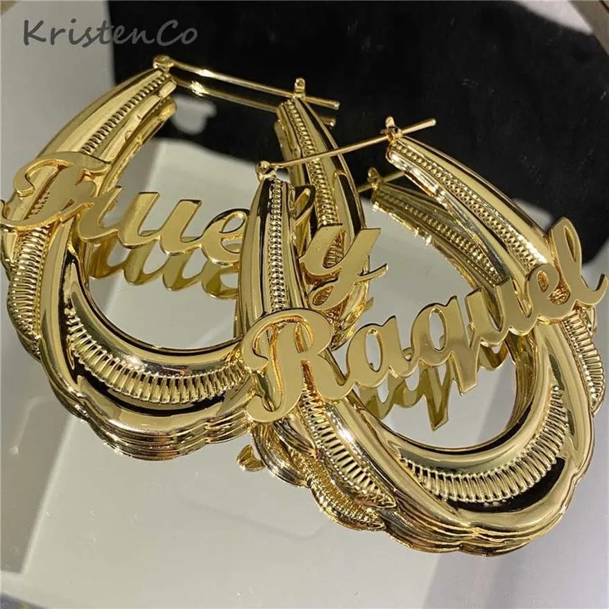 Gold-Plated Bamboo Hoops 65mm