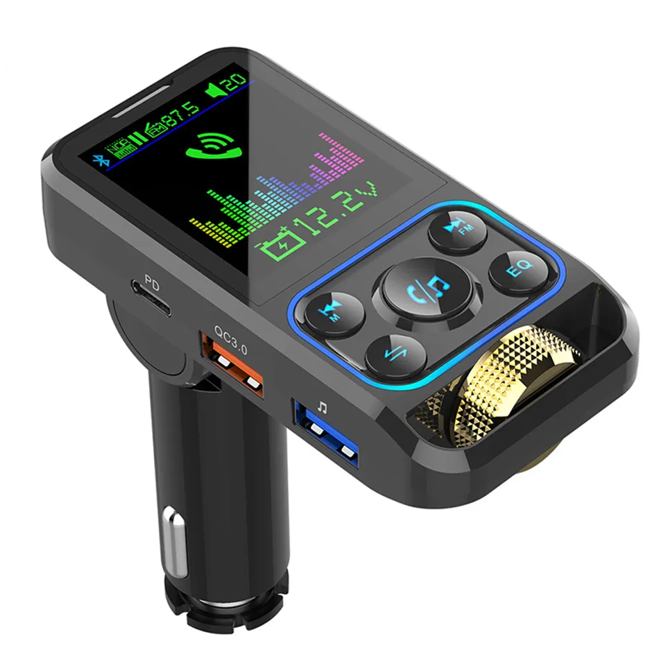 BC83 CAR Bluetooth MP3 Player FM Sändare Typ C PD QC3.0 Snabbladdning EQ Regulator Biltillbehör