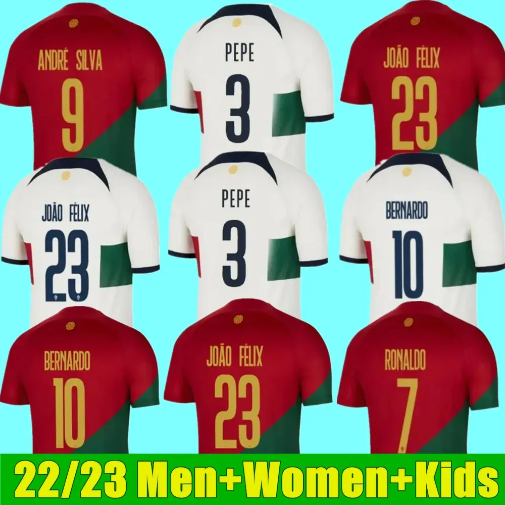 2023 Portugalia koszulki piłkarskie 23 Felix Ruben Dias koszulka piłkarska Bernardo B. Fernandes Ronaldos Andre Sia Camisa de Futebol Joao Cancelo Men Kits na świeżym powietrzu