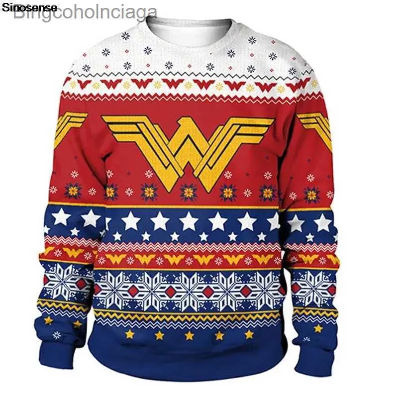 Damestruien Heren Dames Lelijke kersttrui Pullover Oudejaarsavond Kerstsweatshirt 3D Grappige sneeuwvlokken Bedrukt Vakantiefeest Truien TopsL231010