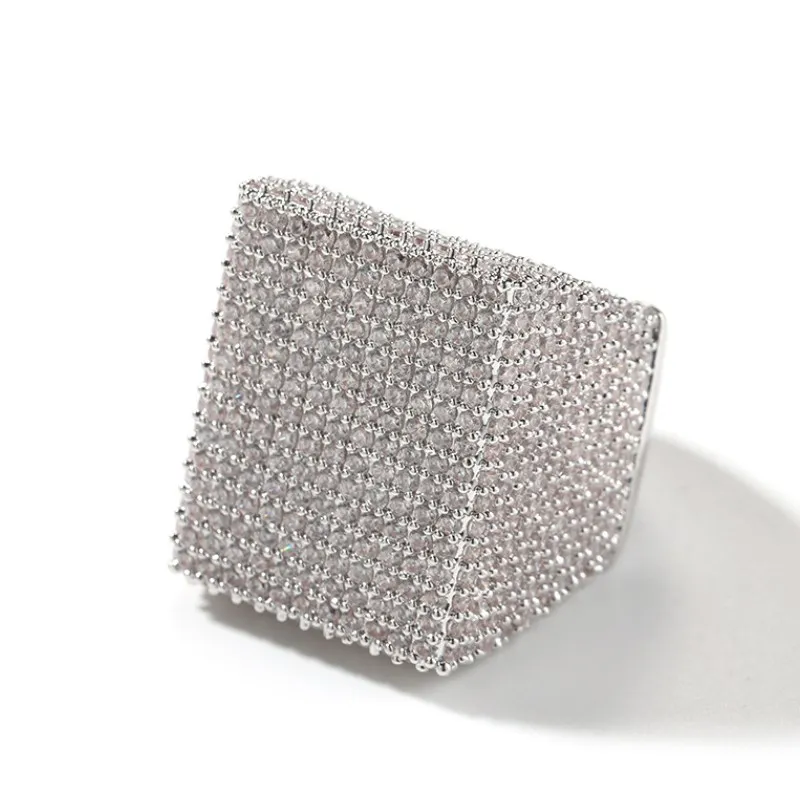 Baugette Rapper Ring Iced Out Hip Hop Ring for Men - Gold & Silver Plated Bling Ring ...