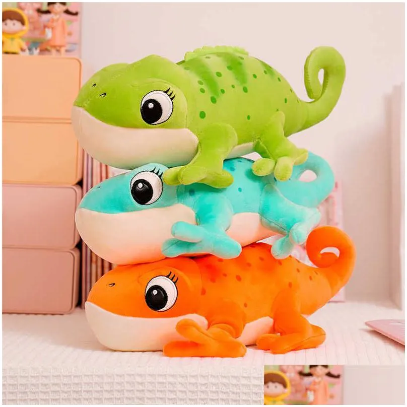 Stuffed Plush Animals 30Cm Chameleon Toys Animal Doll Soft Quality S For Kids Birthday Gift Girl Child Home Decoration