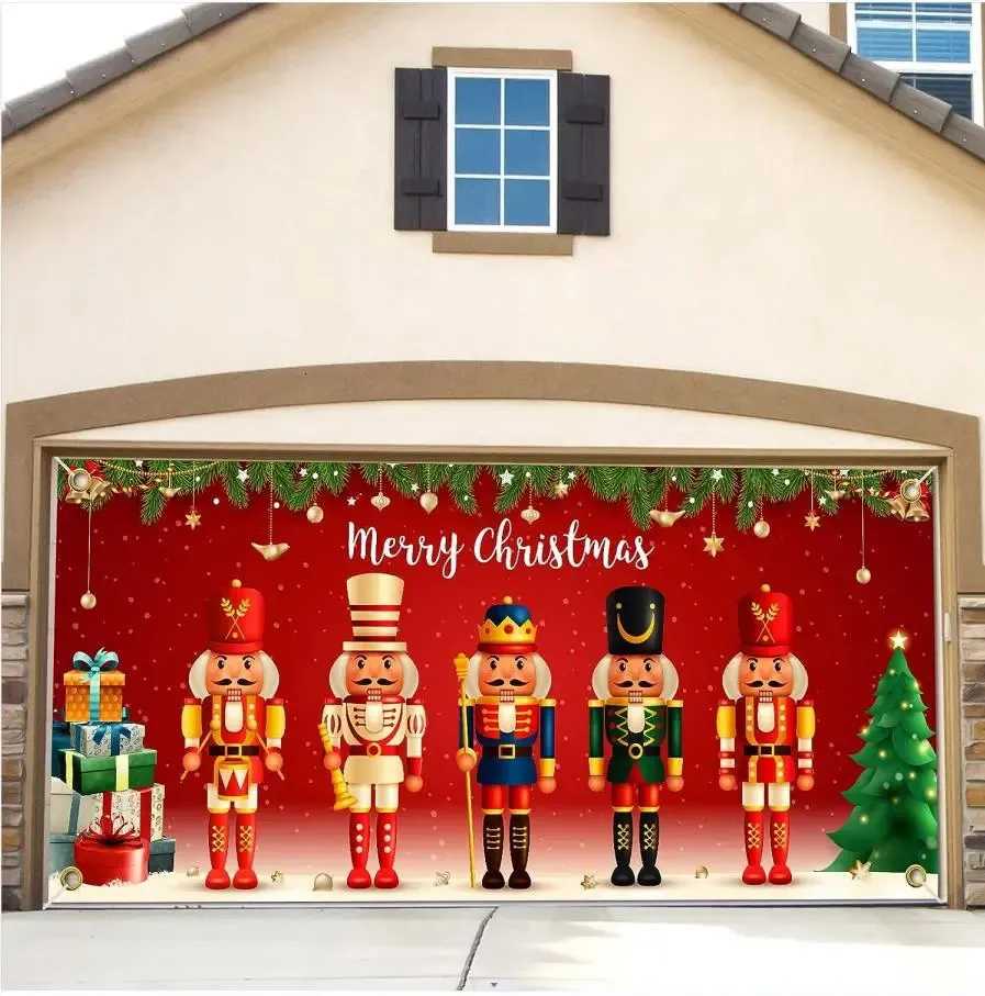 Decorazioni natalizie Banner natalizio Porta del garage Decorazioni per feste Sfondo Carta da parati Sfondo per feste Festival Forniture natalizie 180x400 cm 231010