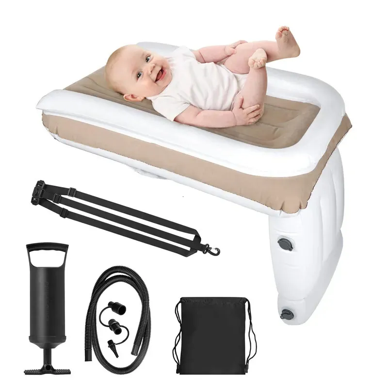 Lit gonflable pour berceaux de bébé, matelas de couchage de voyage pour bébés et enfants, comprenant un sac de lit à pompe et une ligne de sécurité, avion, bus ferroviaire à grande vitesse, tous peuvent utiliser 231010