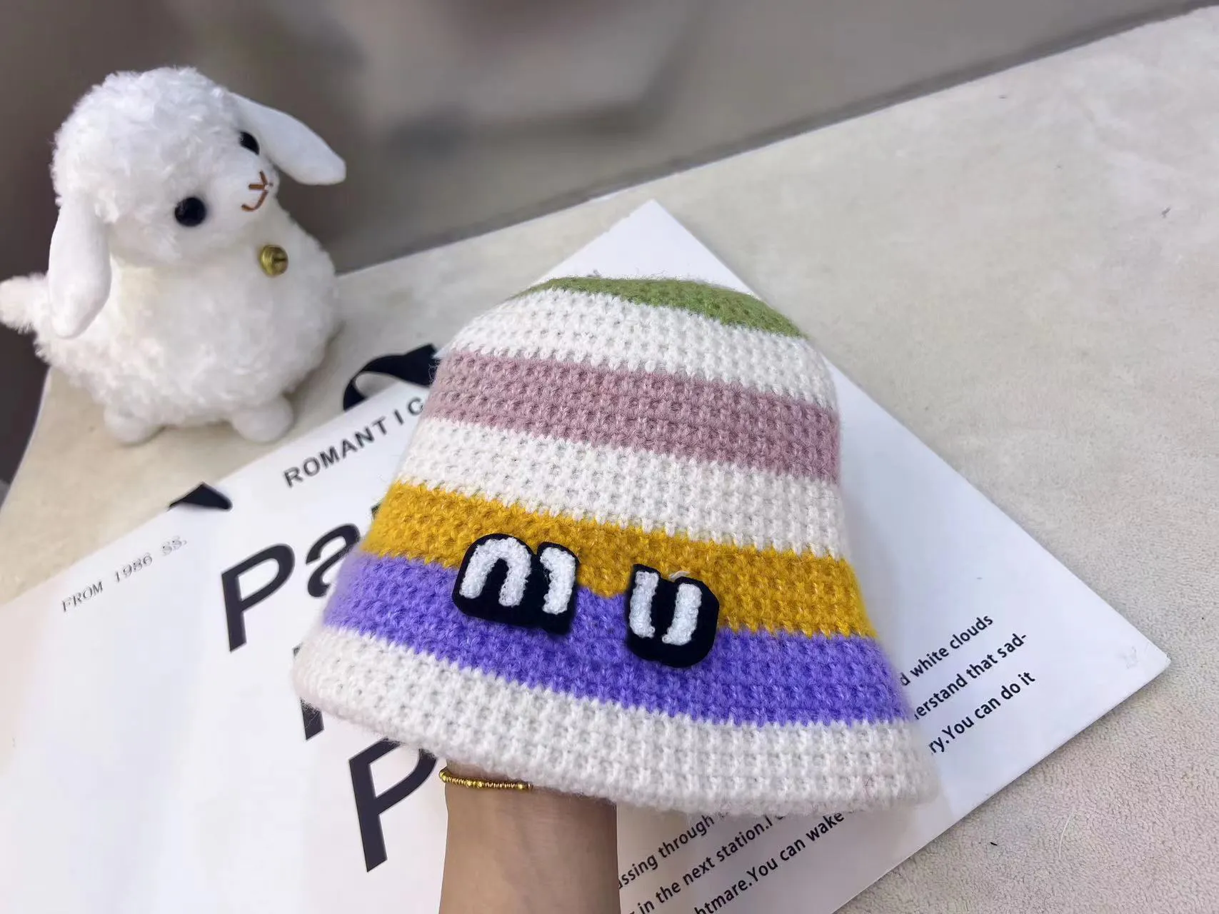 Save Big on Bulk Bunny Winter Hat Fashion Beanies Winter Warm Hat Ladies'  Knitted Cap With Fuzzy Rabbit Hair, Classical Style Beanie Hat Fashion