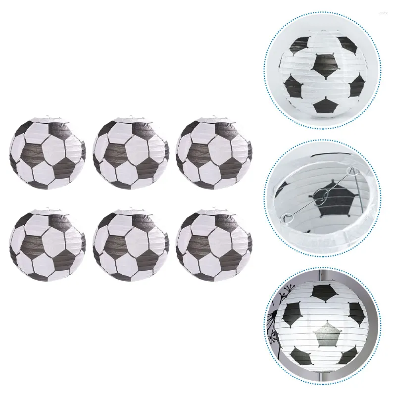 Bougeoirs 6 pièces Football papier lanterne lanternes accessoires décoratifs suspendus forme modélisation fête mariée chinoise