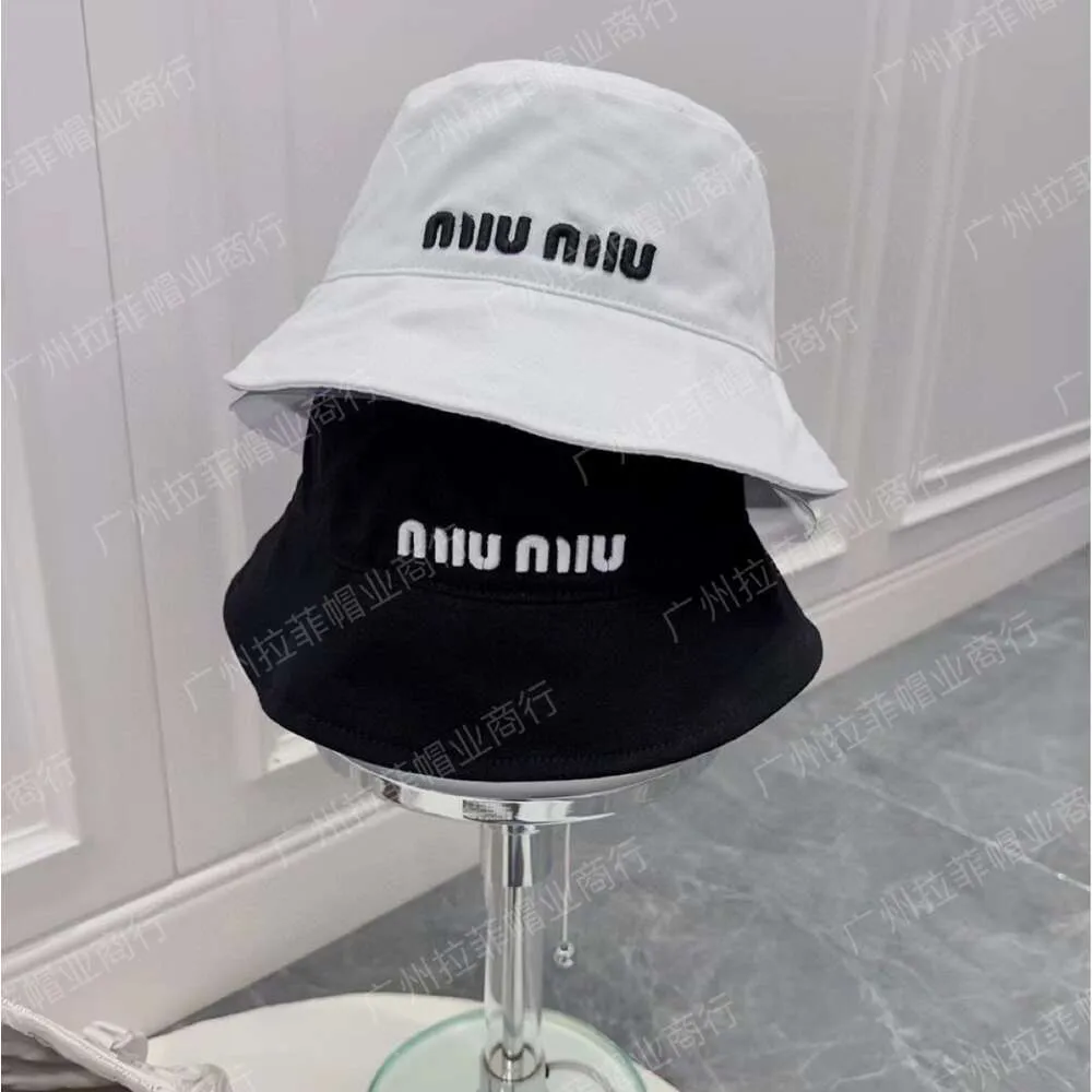 Designer Miui Miui Hat Mm Family Correct Letter Bucket Hat Cotton Big Head Baseball Cap Modischer Bucket Hat