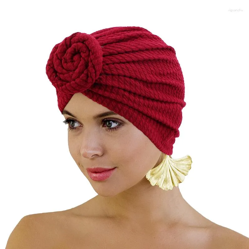 Roupas étnicas Mulheres Nó Torção Algodão Turbante Skullies Chemo Cap Muçulmano Hijab Perda de Cabelo Bonnet Chapéu Lenço Cabeça Capa Headwear