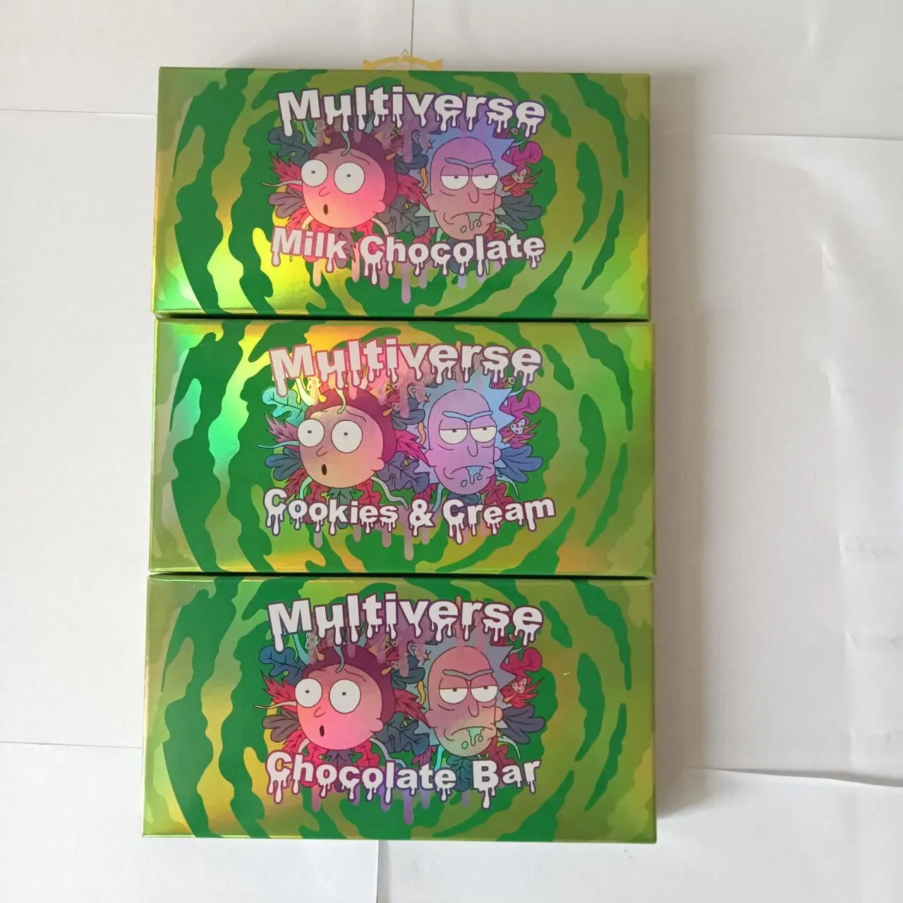 wholesale 3 Flavors Multiverse Chocolate Bar Packaging Boxes with 15grid Compitible Mold Milk Cookies & Cream Box Mushroom Chocolates Packing Package Boxes