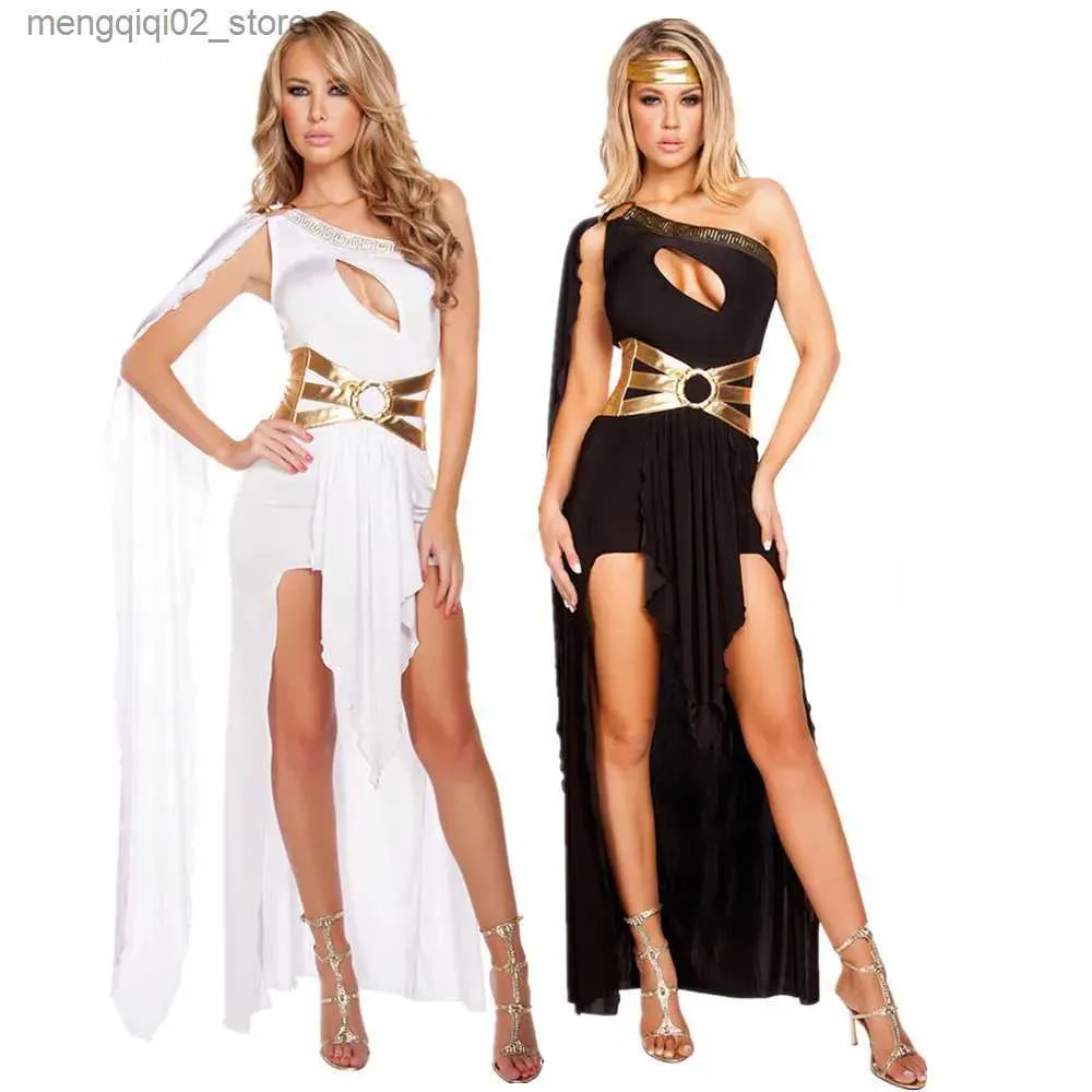 Tema kostym halloween sexig dam forntida grekisk gudinna kommer egyptiska cleopatra outfit arabisk mantel romersk prinsess cosplay party fancy klänning q231010