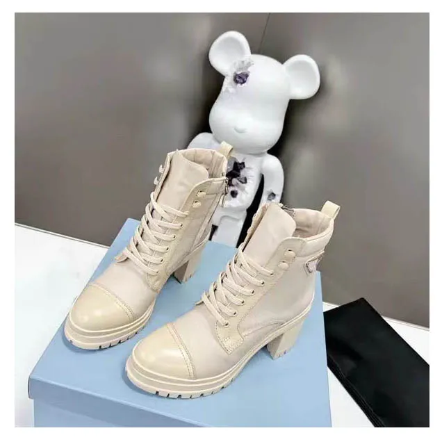 News Designers Ankle Boots Women Boots Colored Round Head Thick Sole Elevated Elastic Martin Boots Lace up Shoes Adjustable Zipper Opening