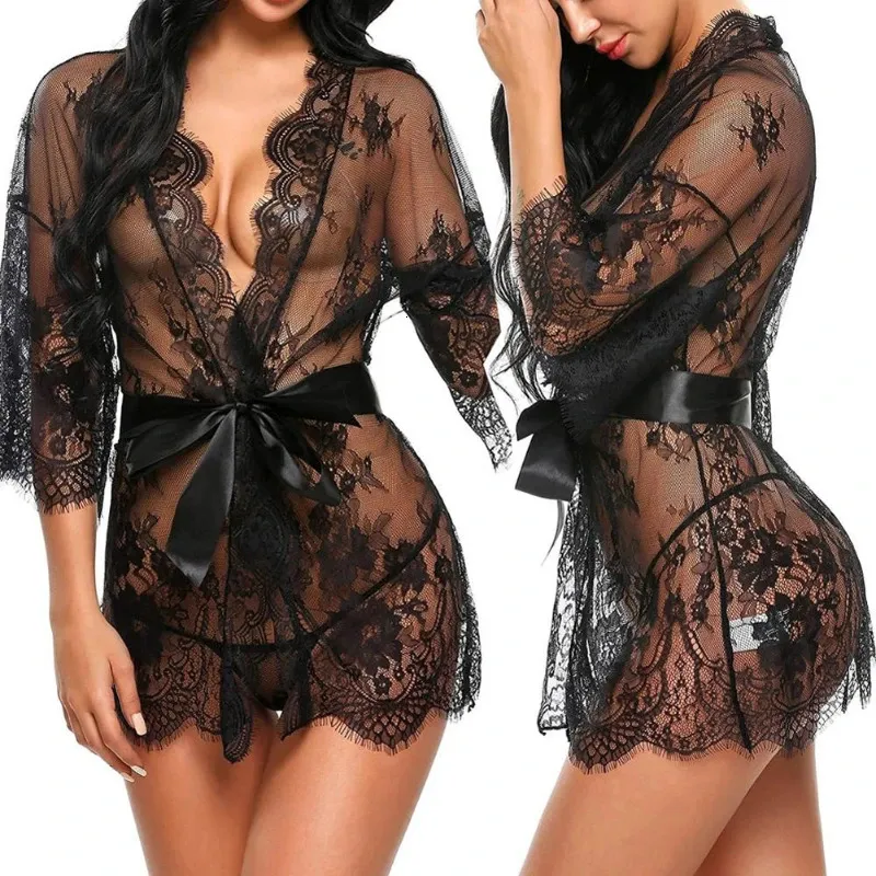 Pyjamas sexy 2023 Femme Pyjamas Érotiques Dentelle Vêtements De Nuit Vêtements De Sexe Babydoll Érotique Robe Transparente Lingerie Sexy Vêtements De Nuit Sexy Lingerie 231010