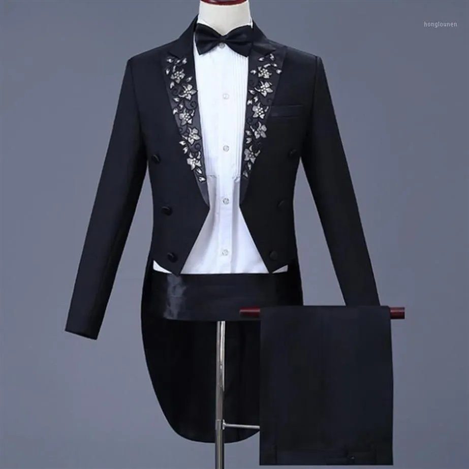 Men's Suits & Blazers Blazer Pants Men's Dress Tuxedo Suit Piano Costume Chorus Conductor's Male Set 2 Pieces 1216-231Z