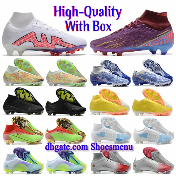 Cleats Soccer Boots Football Shoes Mercurial Superfly 8 VIII 9 IX White Multicolor Dream Speed Elite Blueprint Vapor XIV 14 Vapor XV 15 Elite FG Limited Edition Zooms