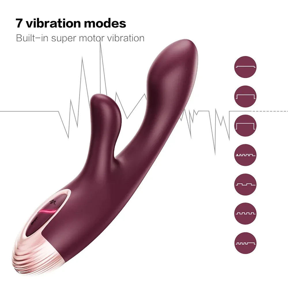 G Spot Rabbit Vibrator with Heating Function Sex Toys for Women Clitoris Stimulation Waterproof 7 Powerful Vib_voghion.com