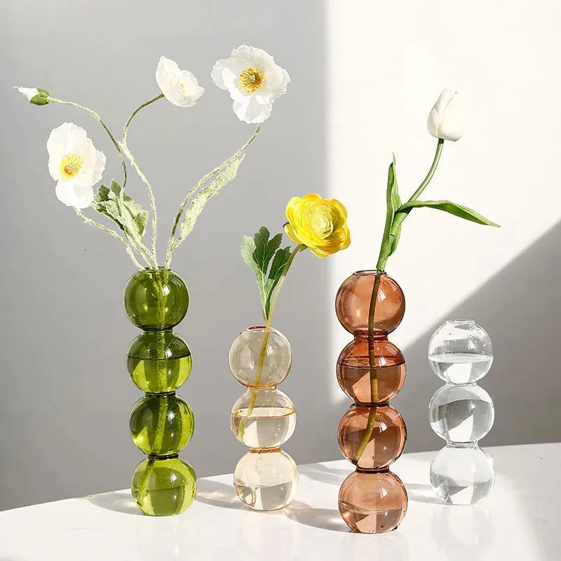 Vasos nórdico vaso de bolha de vidro ins arranjo de flores moderno criativo esférico vasos de flores decoração para casa potes de presente de aniversário 231009