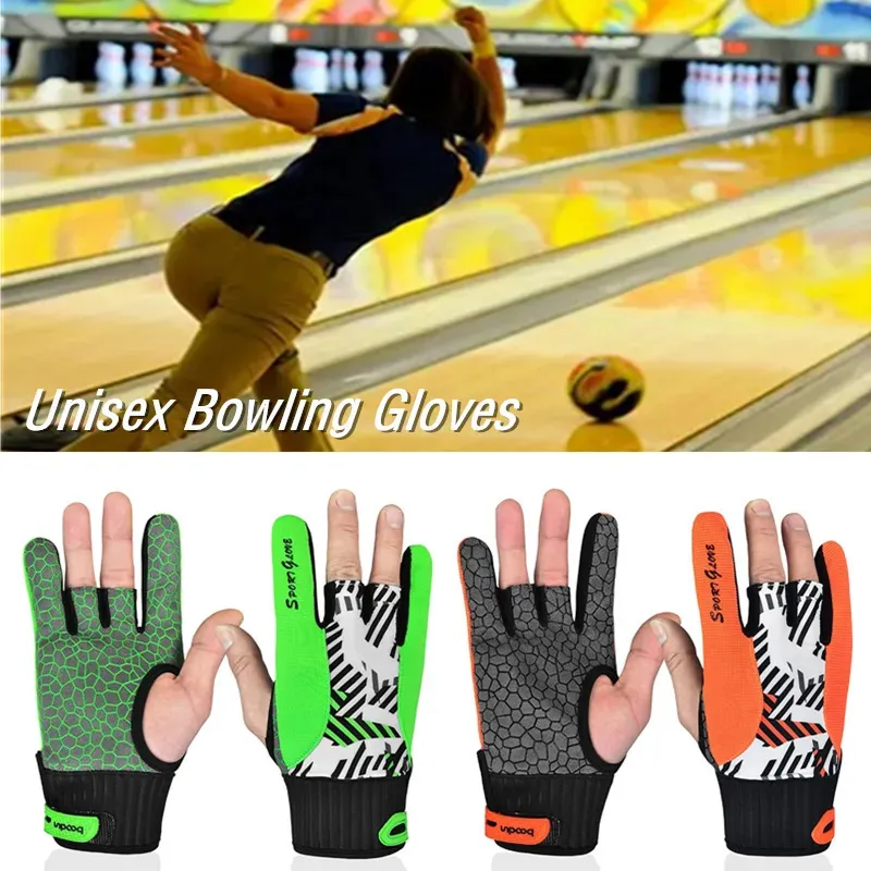 Bowling 1 paar Heren Dames Bowlinghandschoen voor links Rechterhand Antislip Zachte sport Bowlingbalhandschoenen Wanten Bowlingaccessoires 231009