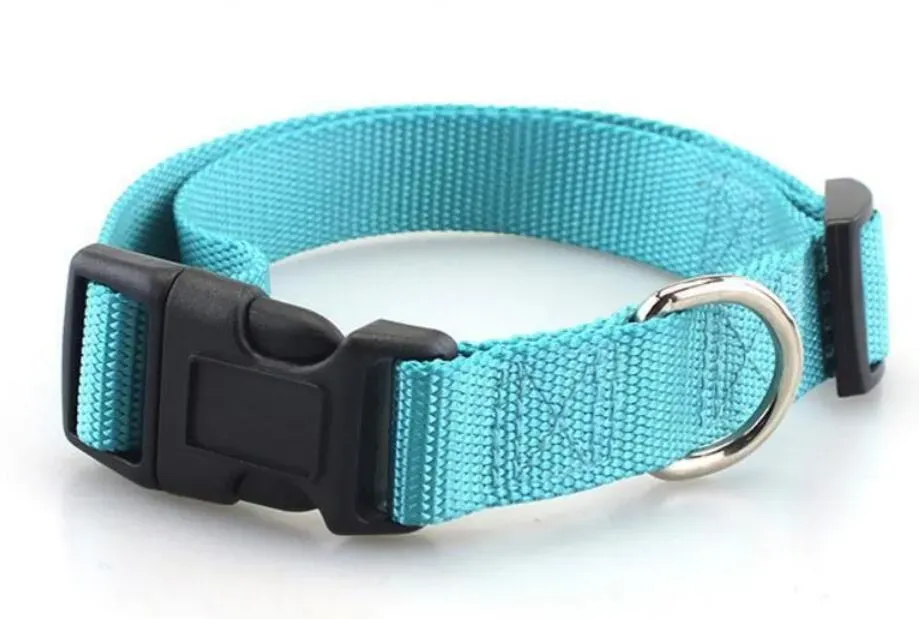 Collar clásico de poliéster de color liso, collar de nailon para mascotas, collar para perros, productos para perros pequeños y medianos, envío gratis