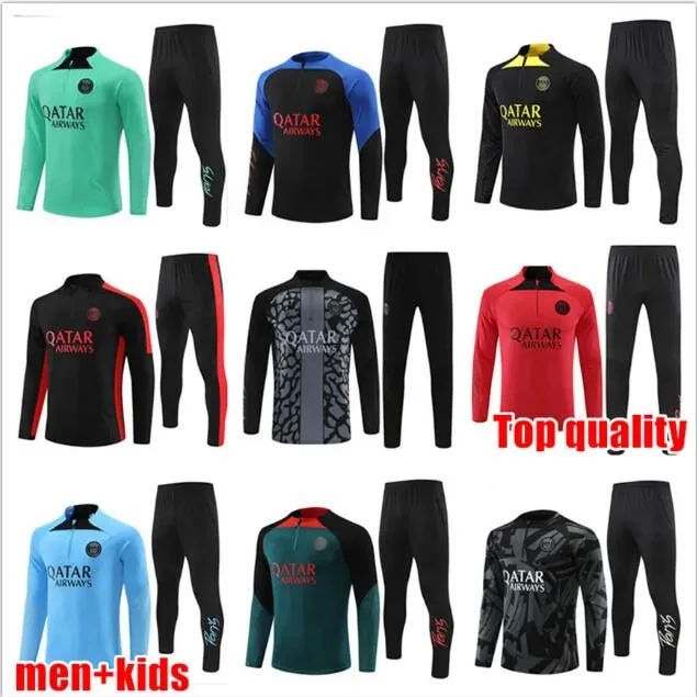 2023 24 Paris Tracksuit Long Sleeve Soccer Jerseys BENZEMA MBAPPE Equipe De  Full Sets Kids Men 21/22/23 Psges Football Training Suit Half Pull Long  Sleeve Chandal Futbol From Hsoccertraining, $21.95