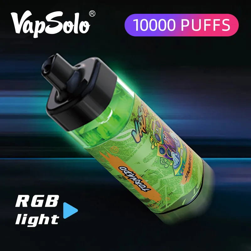 Vapsolo Tornado Vape 10000 12000 Puff Ranm Ranm Vaper Verter Pen Mesh Coil E Zigarette 10k 12k Puffs RGB Light Airflow Electronic Cigar Device