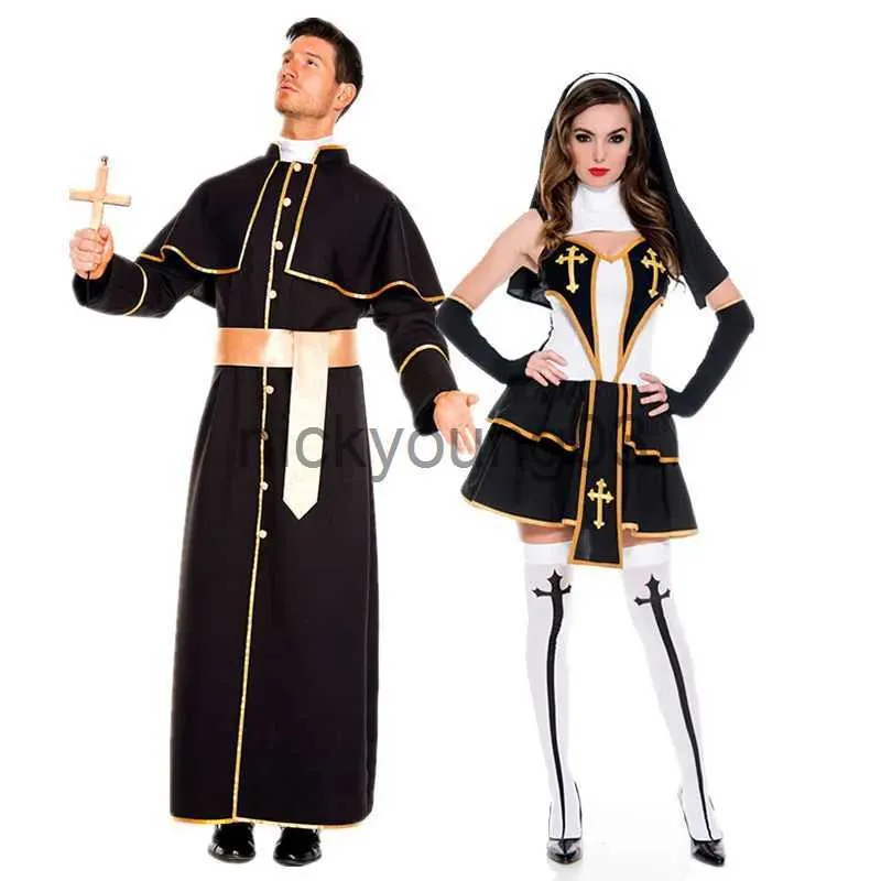 Tema traje vários casais idade média padre freira hábito traje igreja convento religioso cosplay fantasia vestido de festa carnaval halloween x1010