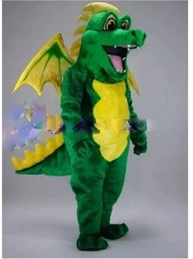 Traje promocional lindo de la mascota del dragón verde trajes hechos a mano vestido de fiesta trajes ropa promoción publicitaria carnaval