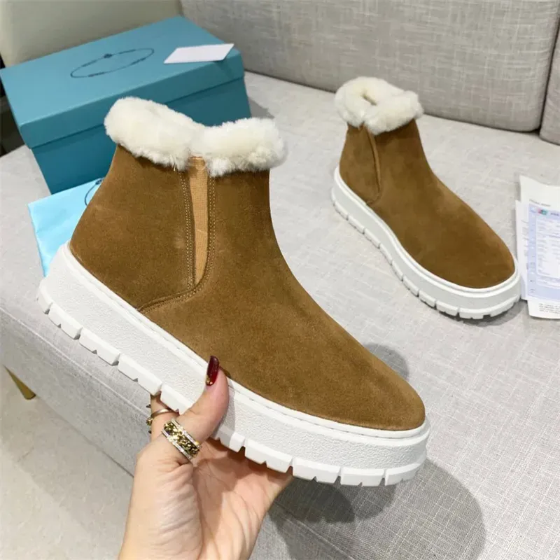 Designer Boots Classic Snow Boots Stylish Leather Ankle Bootss Black Thermal Flats Branded Boot Winter Wool Booties Customizable42