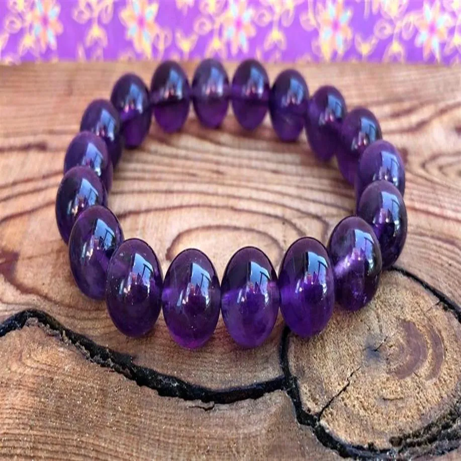 MG0329 Natural Amethyst Purple Crystal Armband för kvinnor Stress Relief Yoga Armband Healing för alla Chakras armband281o