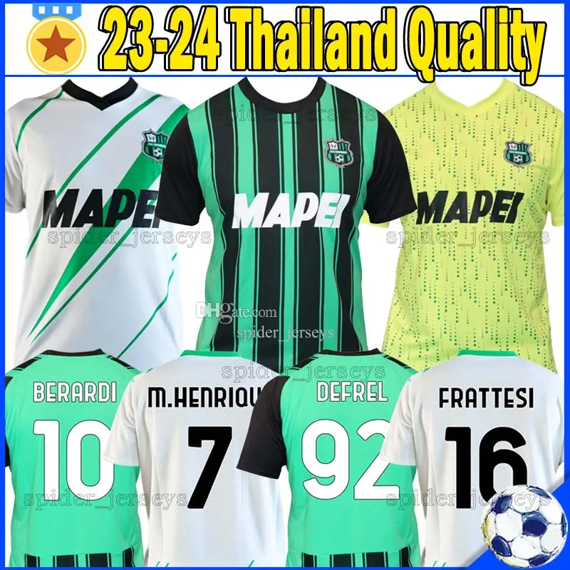 23 24 US Sassuolo soccer jerseys ROGERIO OBIANG 2023 2024 M.HENRIQUE MULATTIERI Football Shirts PINAMONTI BERARDI FRATTESI PEGOLO LAURIENTE DEFREL Men Uniforms