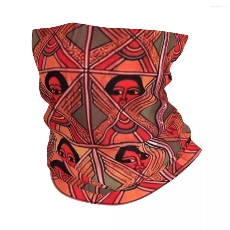 Foulards Peinture éthiopienne Art Bandana Cou Gaiter Balaclavas Masque Facial Écharpe Multi-usage Cyclisme Course Pour Hommes Femmes Adulte Lavable
