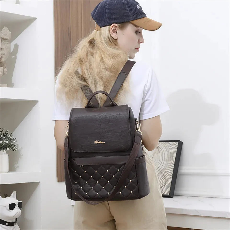 Fashion Backpacks Vintage PU Leather School Bags For Women With Large Capacity From Qiyue09 45.66 DHgate.Com