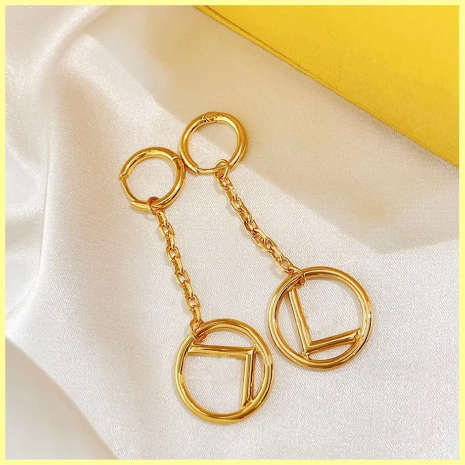 Hoops örhängen Fashion 925 Sterling Silver Dangle Earring för kvinnor med Box Jewelry Luxury Gold Earring Designer Letters F Studs 276h