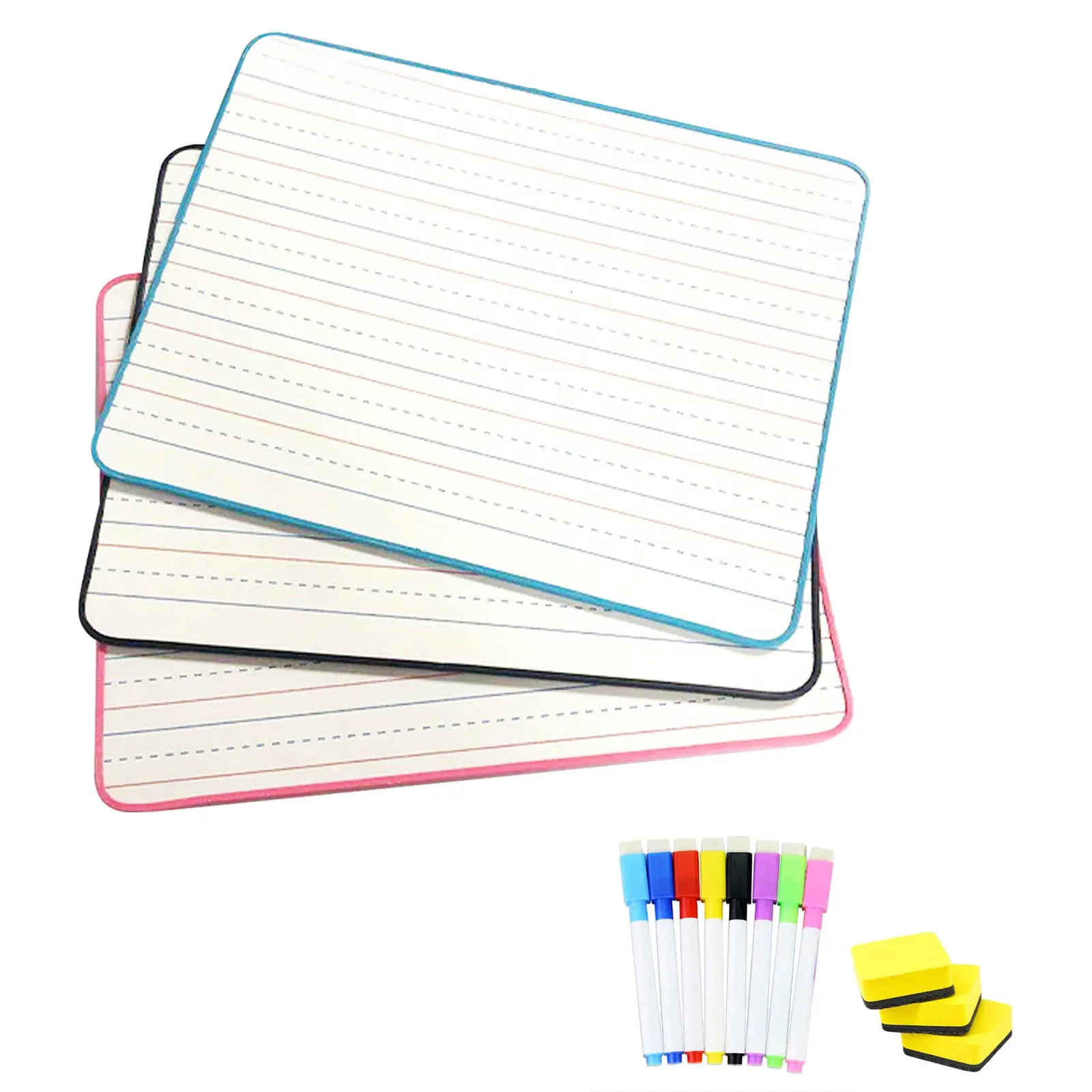 Whiteboards 3pcs/set For Kids Whiteboard Writing Small Lined Board Learning Home School Double Sided Lightweight Student Graffiti 231009