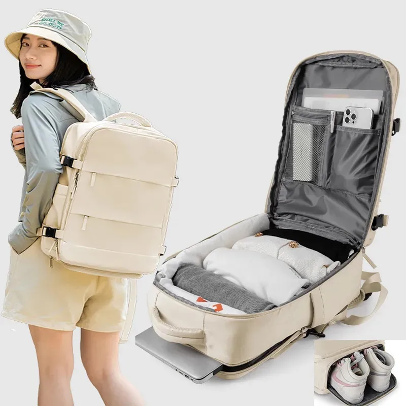 Okul Çantaları Yüksek kaliteli kadınlar genç okul çantası için sırt çantası seyahat sırt çantası taşıma 17 inç uçak kabin seyahat 231009