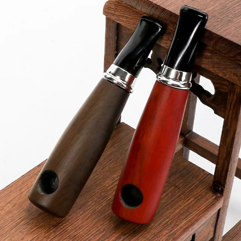 New Style Colorful Natural Wood Smoking Handpipes Herb Tobacco Filter Cigar Mouthpiece Tips Portable Innovative Removable Cigarette Hand Holder Pipes