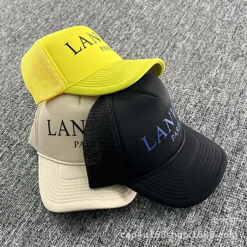 Boll Caps Lan Truck Hat Letter Printed Mesh Cap Biteckna Curved Brim Baseball Cap för män och kvinnor Hiphop Streetwear 231009