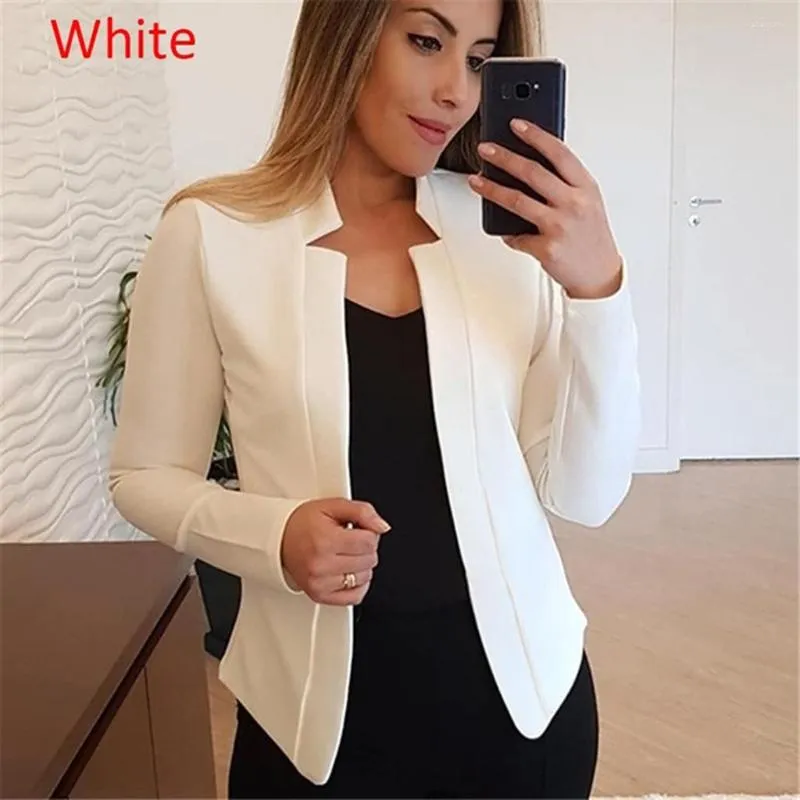 Kadınlar Suits Kadınlar Blazers Katı açık ön hırka ile cep ceketi dış giyim hendek ofisi bayanlar ceket takım elbise günlük vese femme