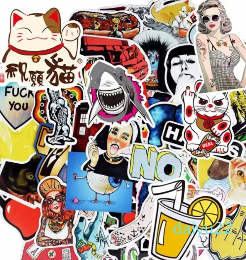 DIY Su Geçirmez Vinil Stickers Pack Çocuklar İçin Gençler Yetişkinler Ev Dekoru Sticker Bombası Dizüstü Bilgisayar Kaykay Bagaj Bagaj Tampon Araç Çıkartmaları Rastgele