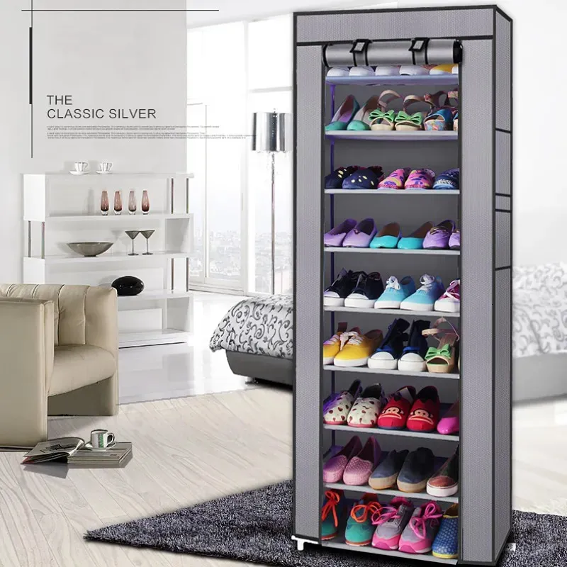 Rack à Chaussures Métal 3 étages – Dimensions 30x92x55 Cm, Capacité 16 Paires | Rangement Empilable Pour Entrée, Placard - 14