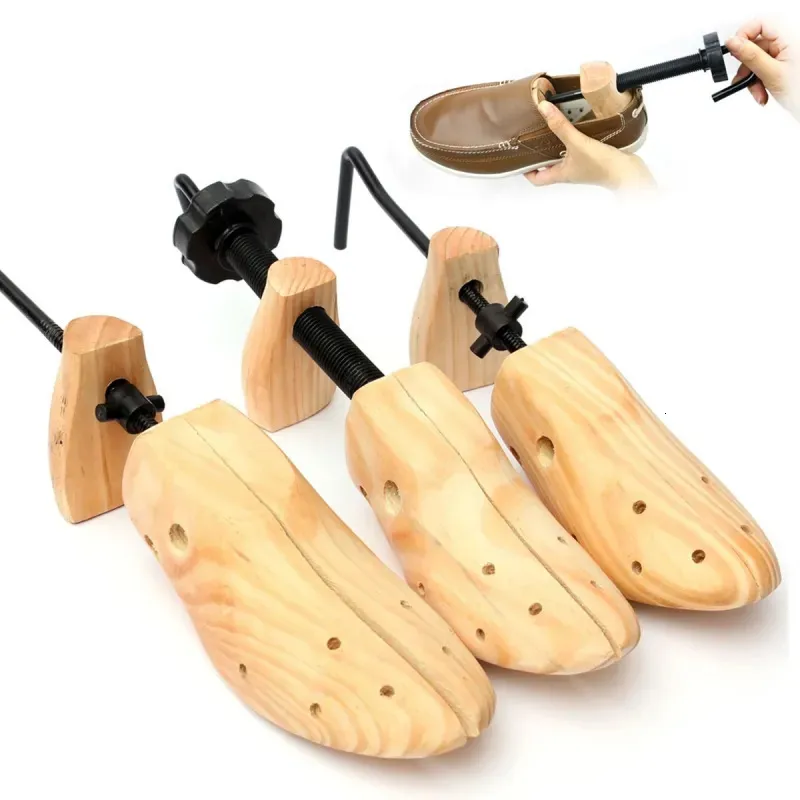 Shoe Parts Accessories 1 Piece Stretcher Wooden Shoes Tree Shaper Rack Wood Adjustable Flats Pumps Boots Expander Trees Size SML 231009