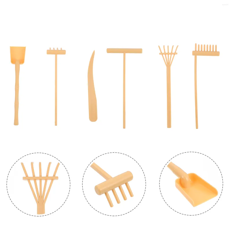 Figurine decorative 6 pezzi Zen Rake Tools Sand Smoothing Push Mini Toys