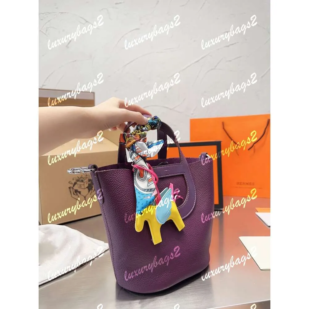 In The Loop Picotin TC Clemence Drawstring bucket bag with scarf and horse 9 colors 19cm tote crossbody bag