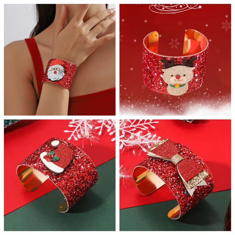 Żelazno Bożego Narodzenia Bransoletka biżuteria 6,8 cm plastikowy pasek ręczny Dekoracje Święty Święta