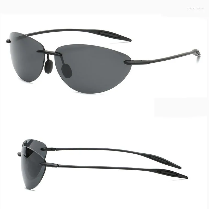 Neo-Inspired Rimless Polarized Sunglasses for Men - UV400 Protection,  Anti-Blue Light, Ultra-Lightweight Driving Eyewear