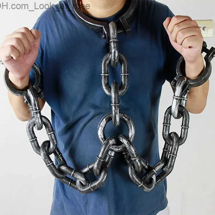 Other Event Party Supplies Halloween Show Supplies Plastic Prisoners Shackles Hand Chains Halloween Cosplay Bar Party Decorations Haunted House Props Q231010